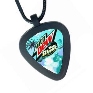 Baja Blast Mtn Dew Pickbandz Mens/Womens Real Guitar Pick Necklace Mountain Mt